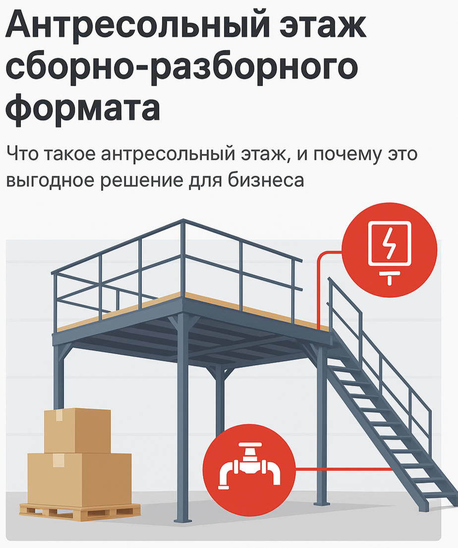 антресольный этаж, сборно-разборный антресольный этаж